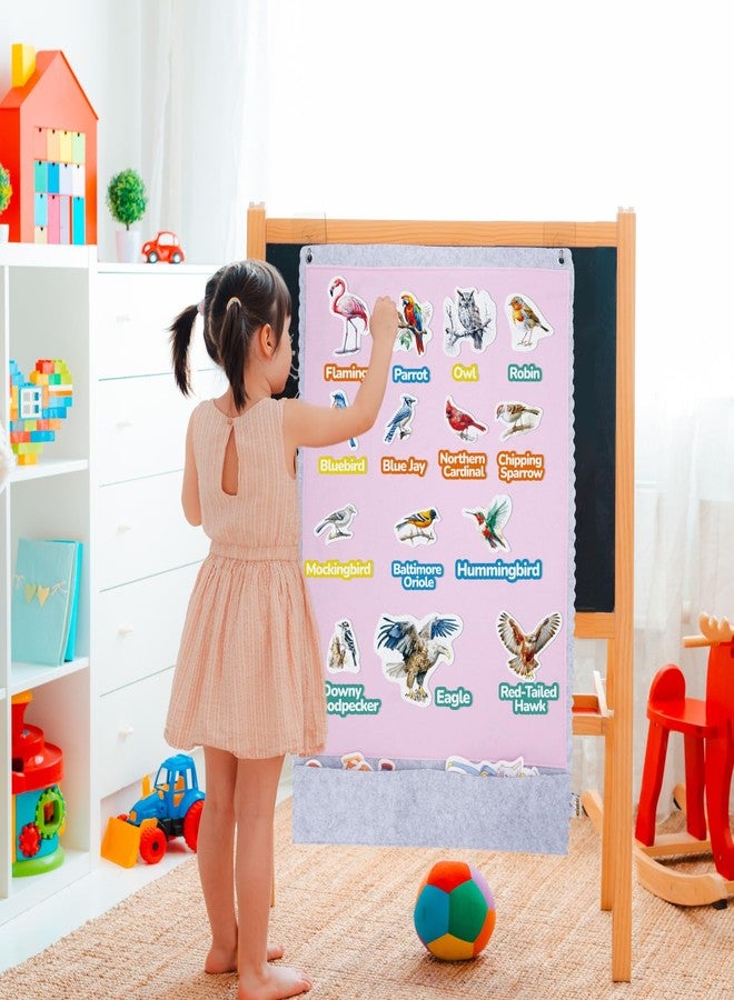 CHEFAN Felt Birds Felt Board Pieces, Precut Flannel Board Pieces with Words Flannel Pieces, Felt Figures Sets Flannel Graph Educational Learning Toys for Kindergarten, Preschool, Toddlers - 60 Pieces - Image 5